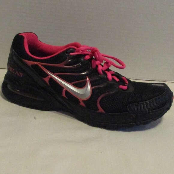 Nike Air Woman Size 9.5 Black Pink Lace Up Running Shoes - Picture 7 of 12